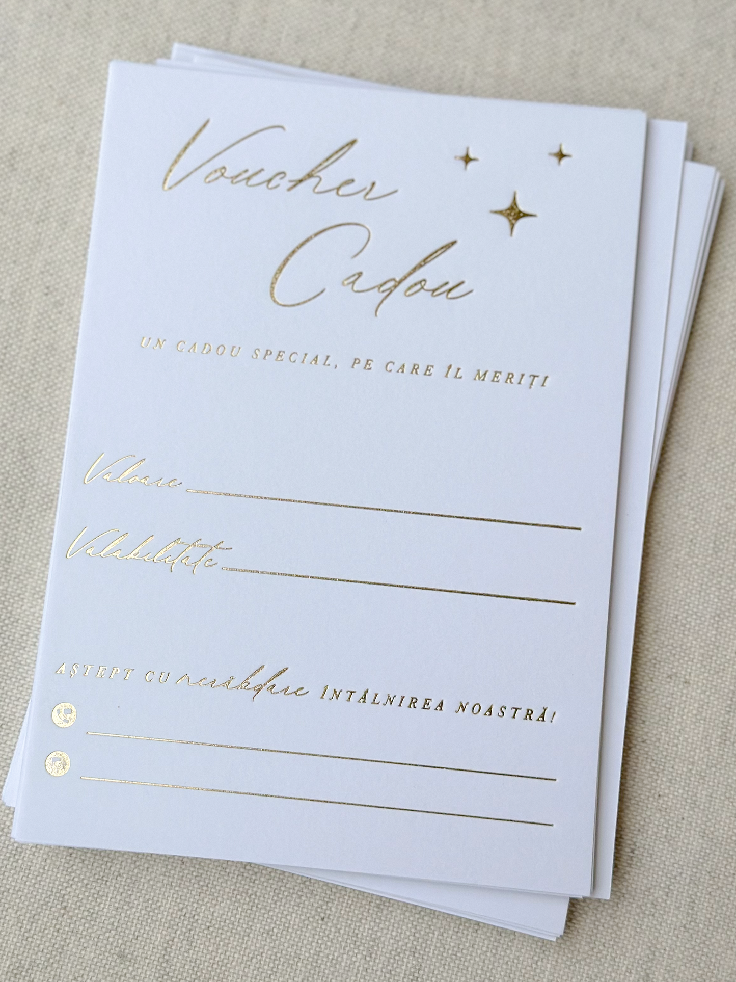 Gold Foil Gift Voucher - Set of 5