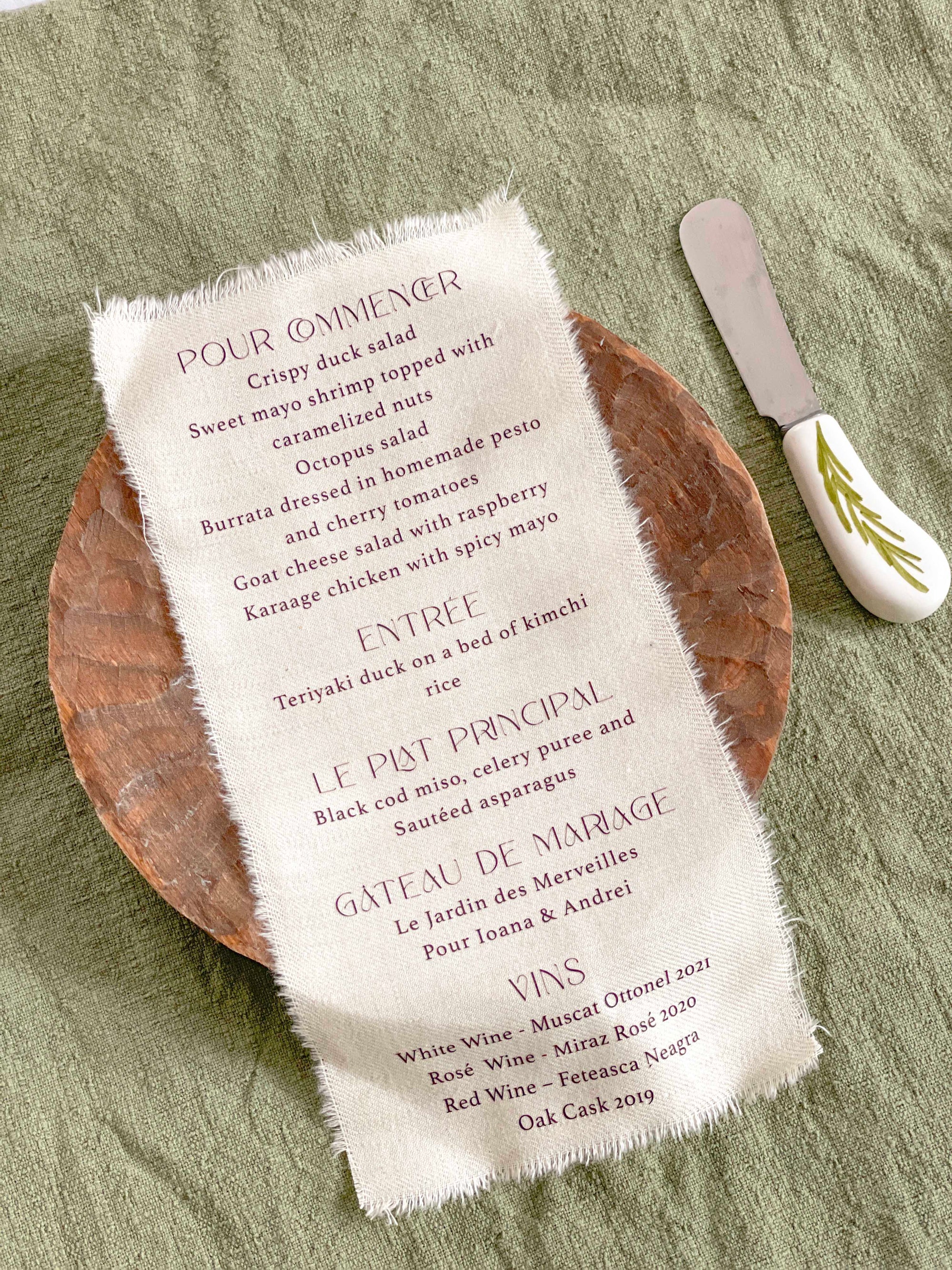 Fabric Individual Menu